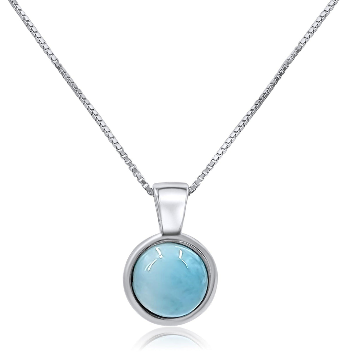 Real Larimar Bezel Necklace - Uniquelan Jewelry