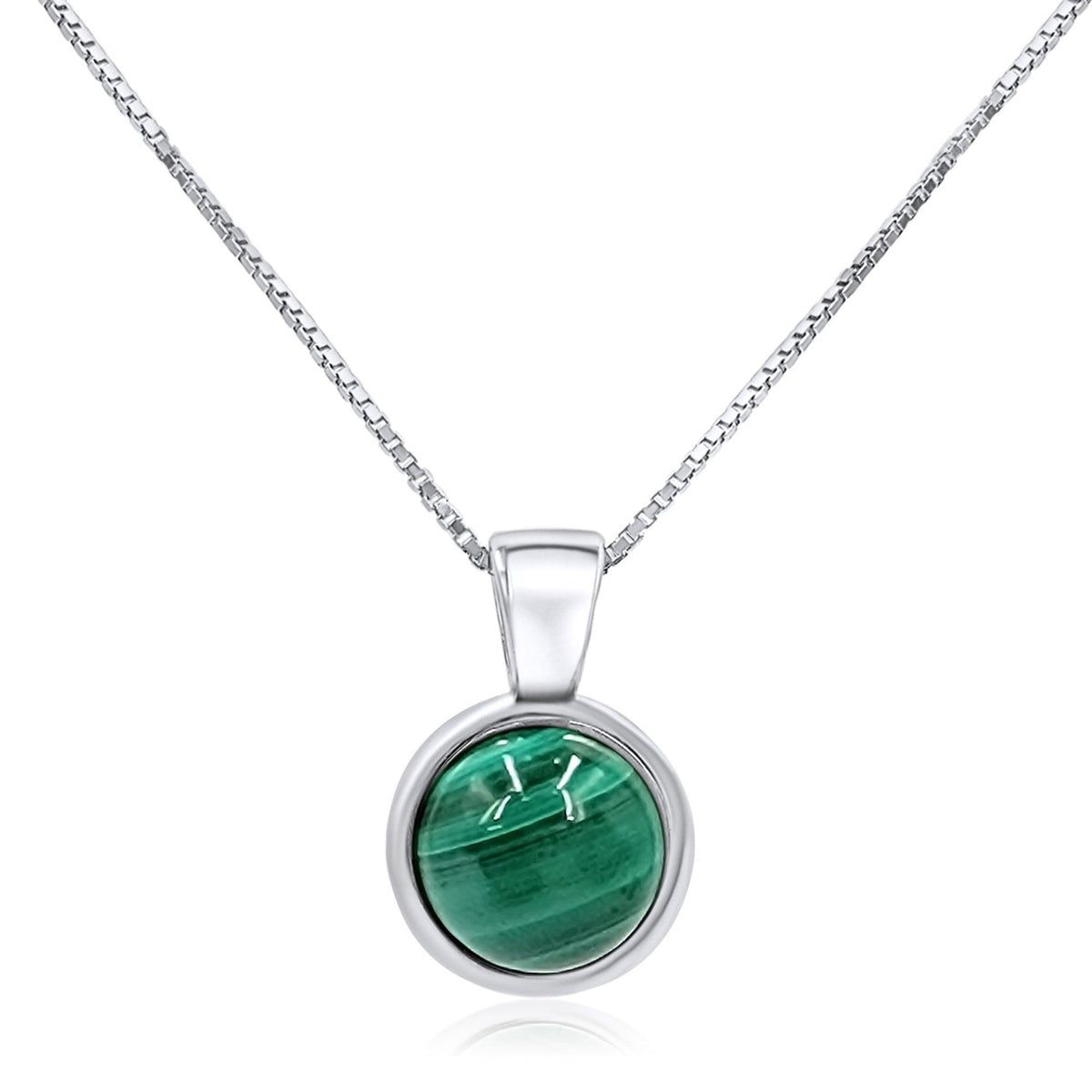 Real Malachite Bezel Necklace - Uniquelan Jewelry