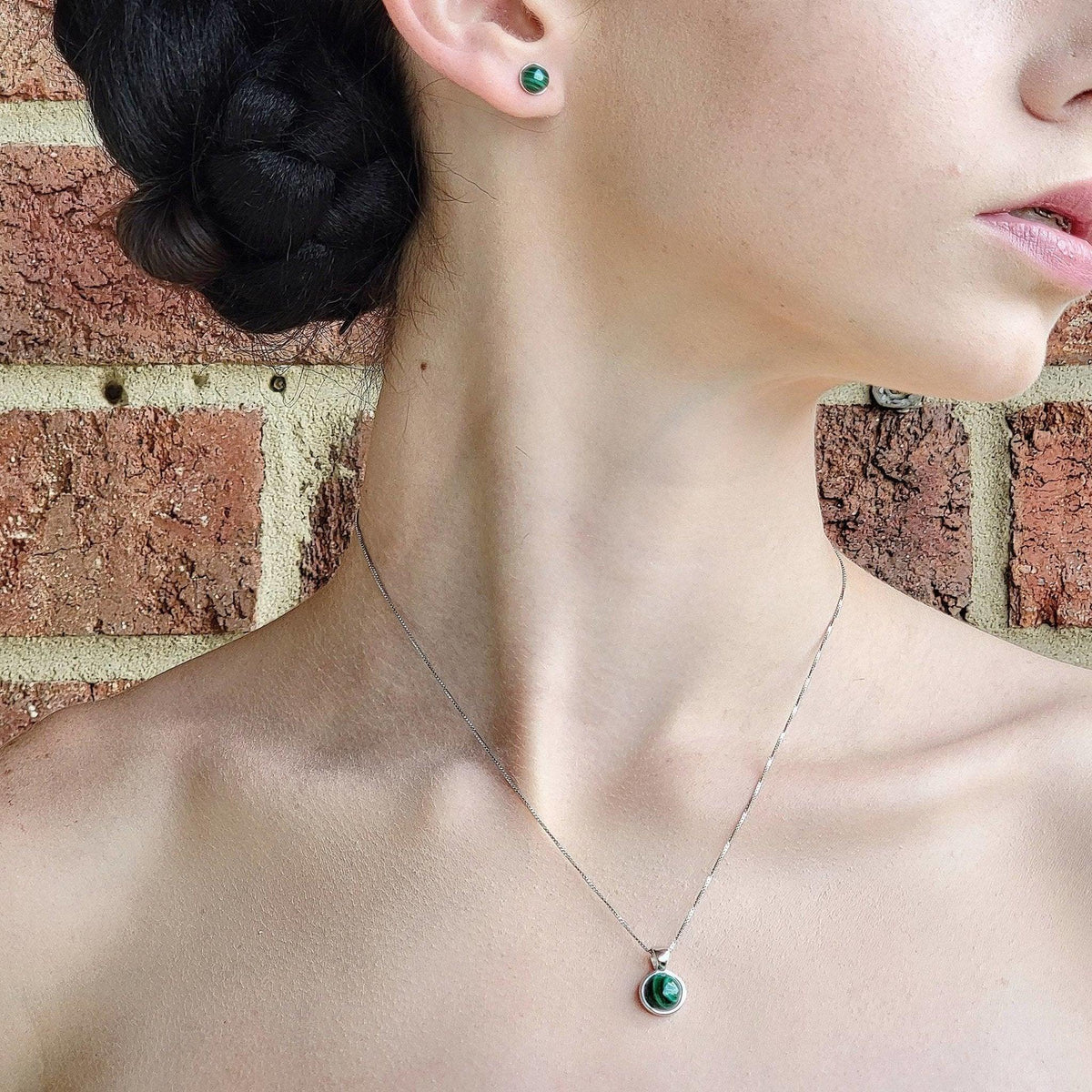 Real Malachite Bezel Necklace - Uniquelan Jewelry