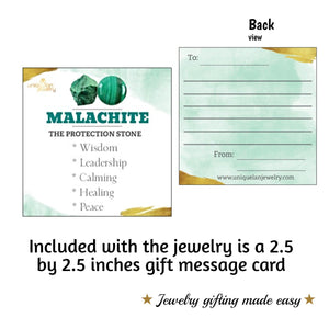 Real Malachite Bezel Stud Earrings - Uniquelan Jewelry