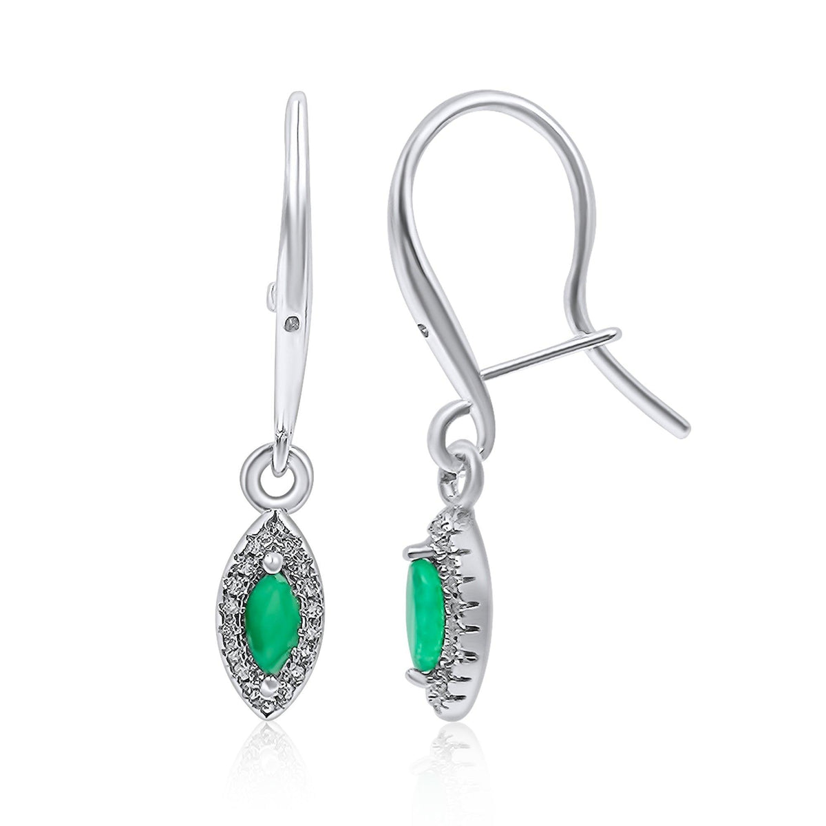 Real Marquise Emerald Drop Earrings - Uniquelan Jewelry
