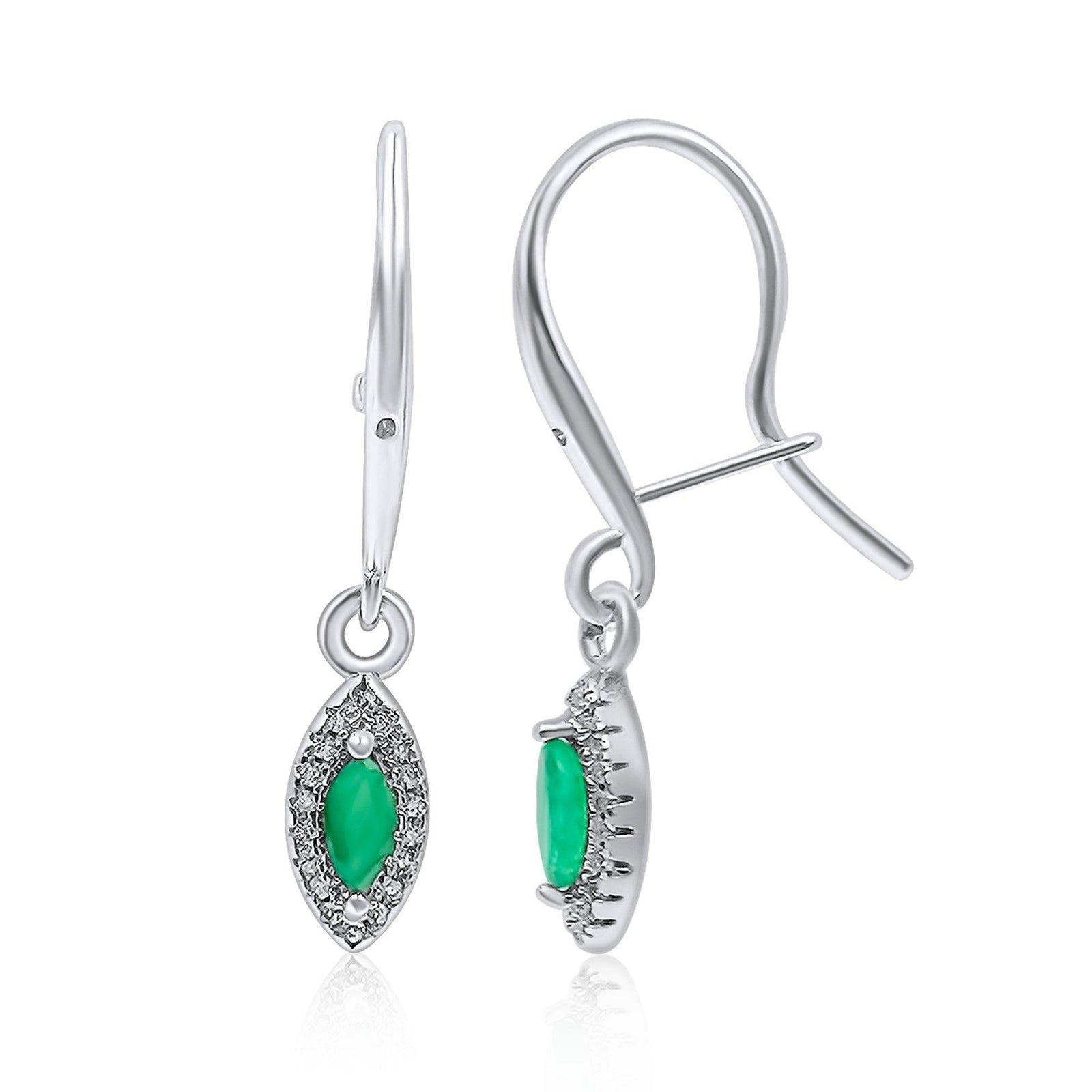 Real Marquise Emerald Drop Earrings - Uniquelan Jewelry