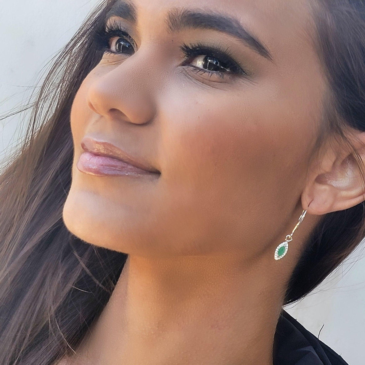 Real Marquise Emerald Drop Earrings - Uniquelan Jewelry