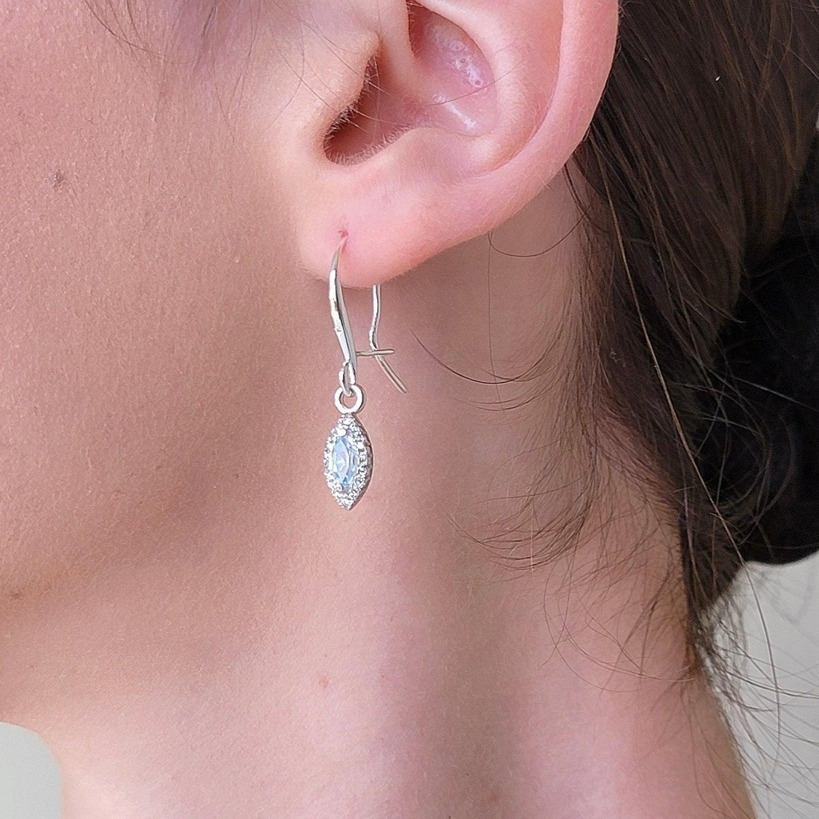 Real Marquise Topaz Drop Earrings - Uniquelan Jewelry