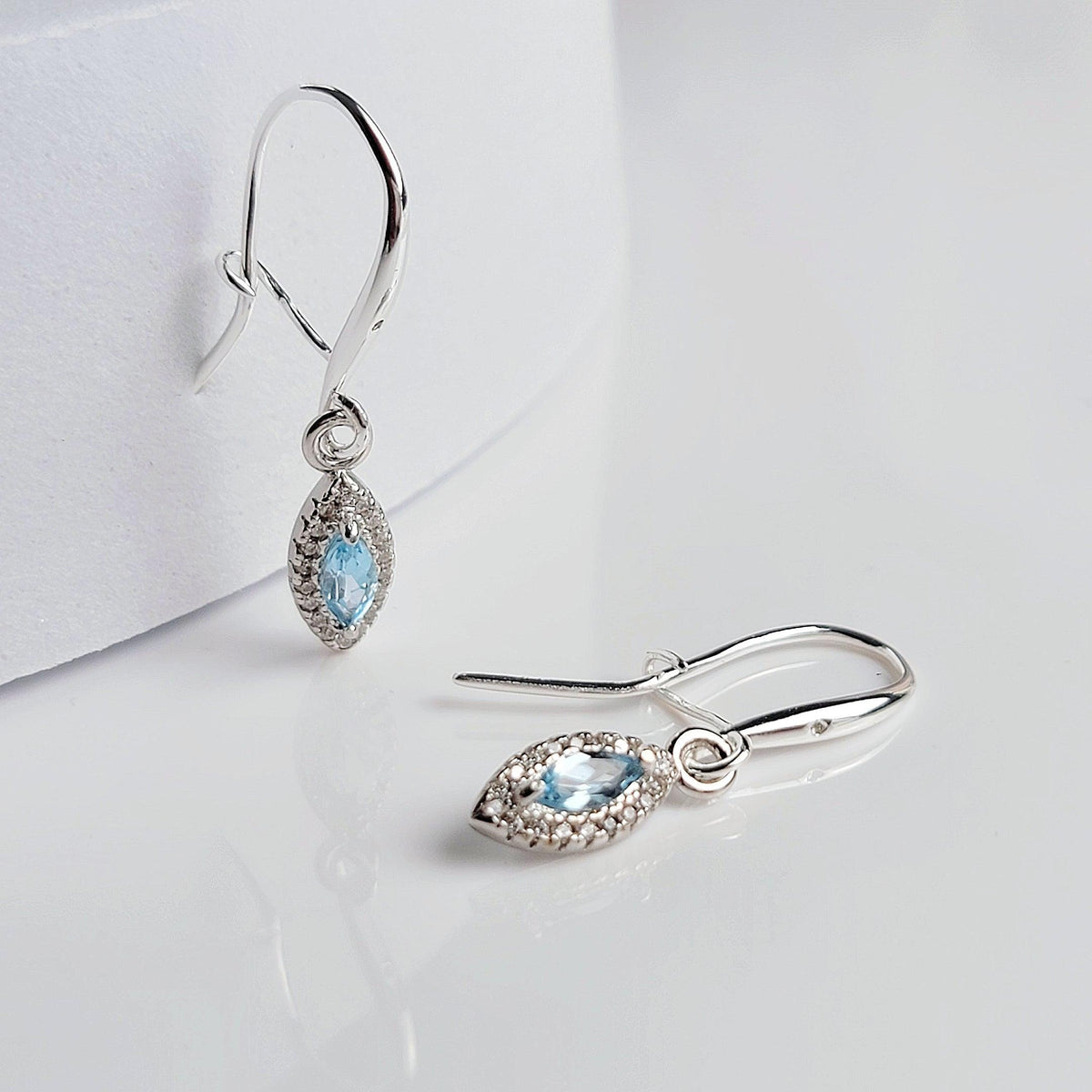 Real Marquise Topaz Drop Earrings - Uniquelan Jewelry