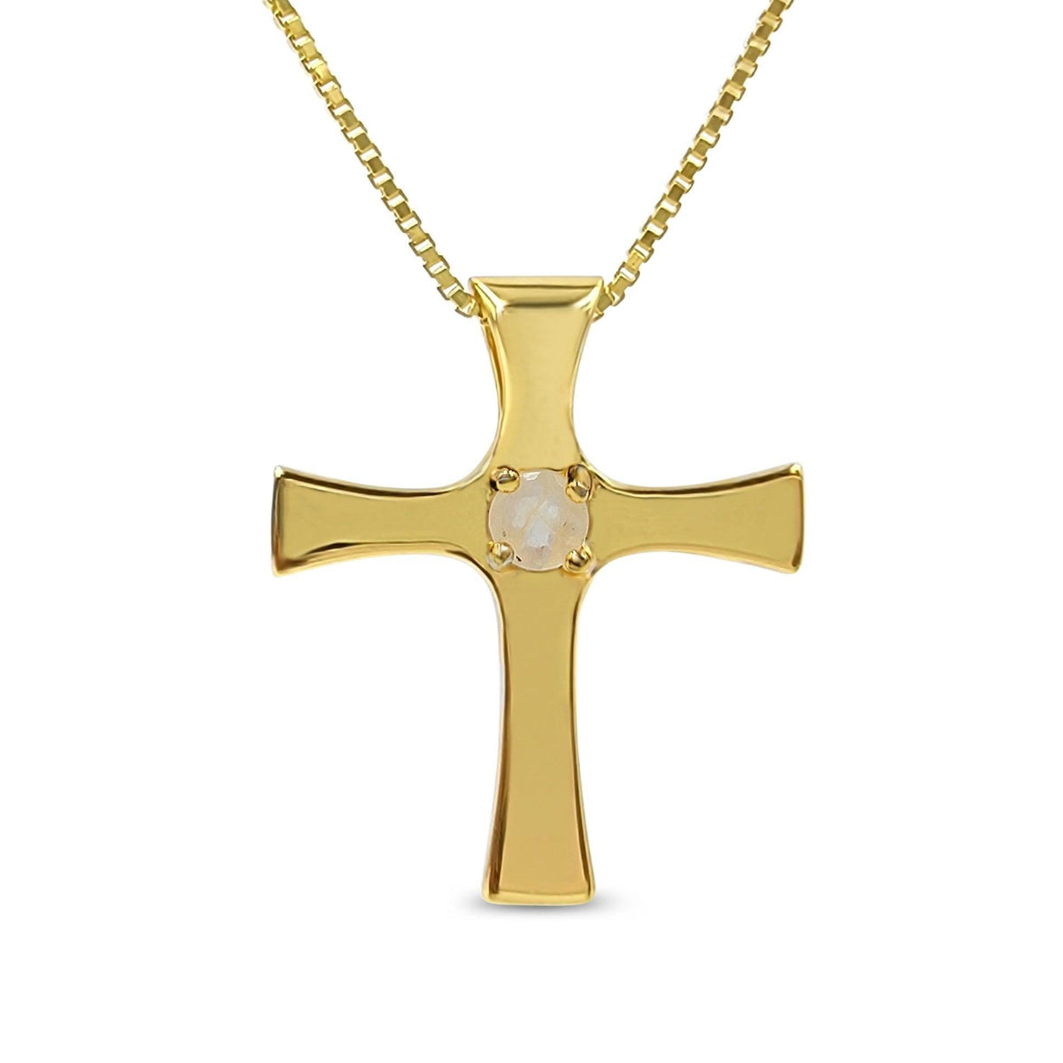 Real Moonstone Cross Necklace - Uniquelan Jewelry