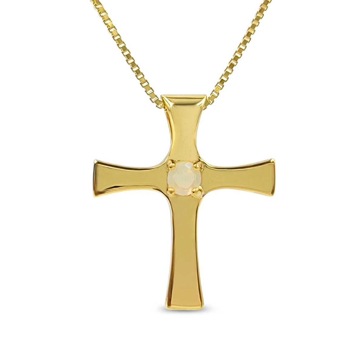 Real Opal Cross Necklace - Uniquelan Jewelry