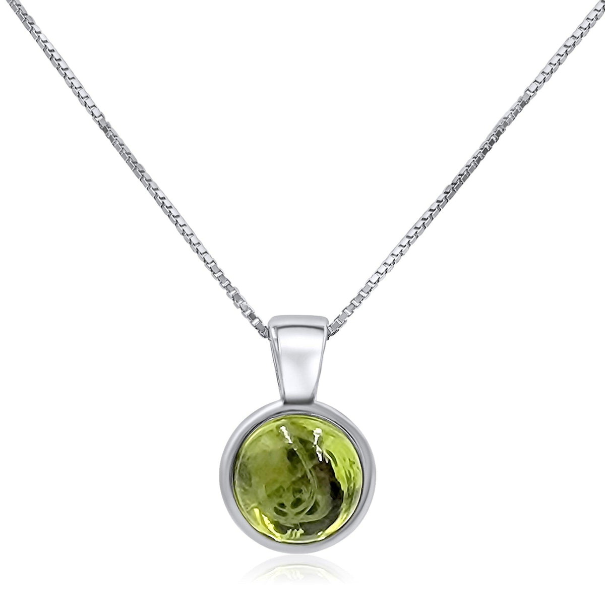 Real Peridot Bezel Necklace - Uniquelan Jewelry