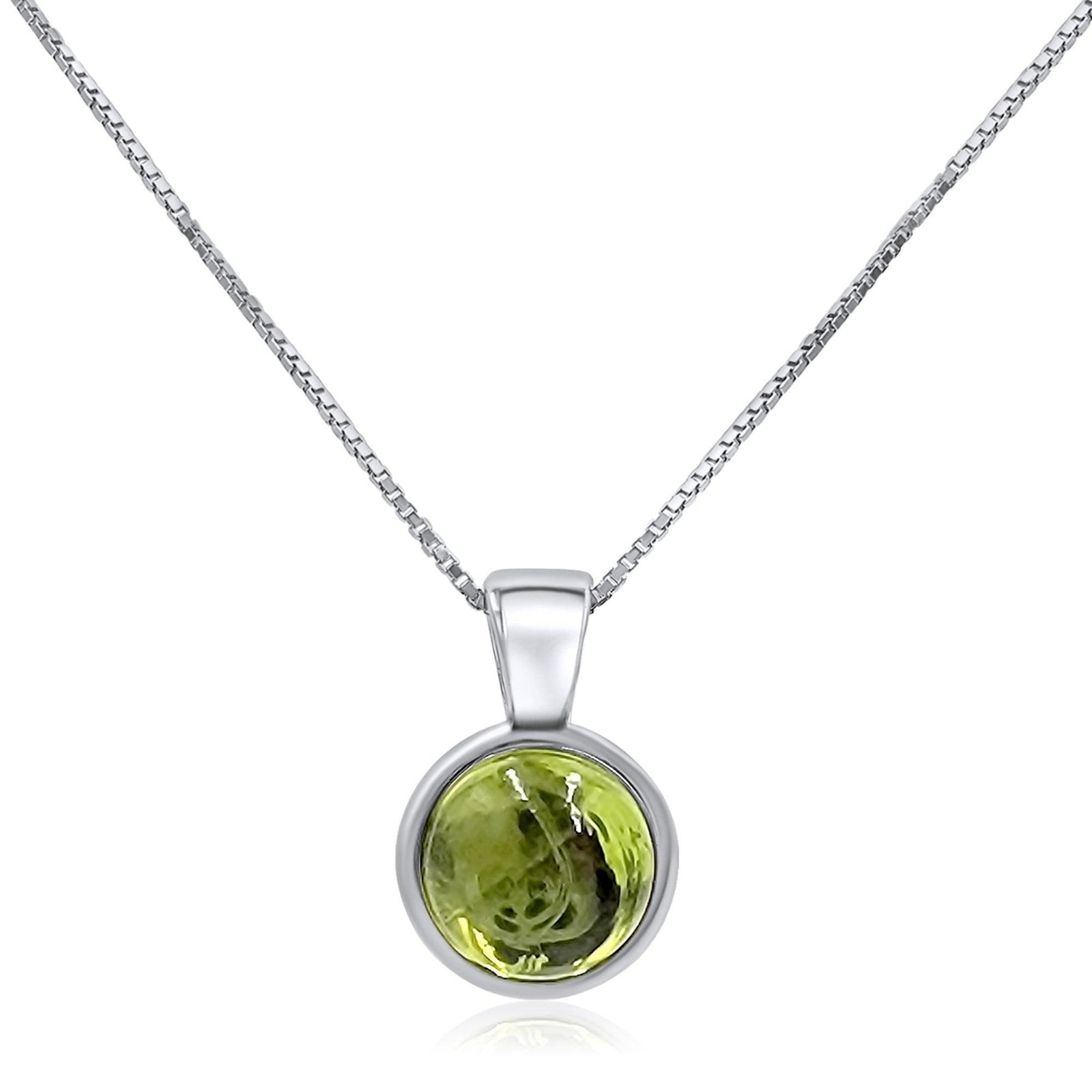 Real Peridot Bezel Necklace - Uniquelan Jewelry