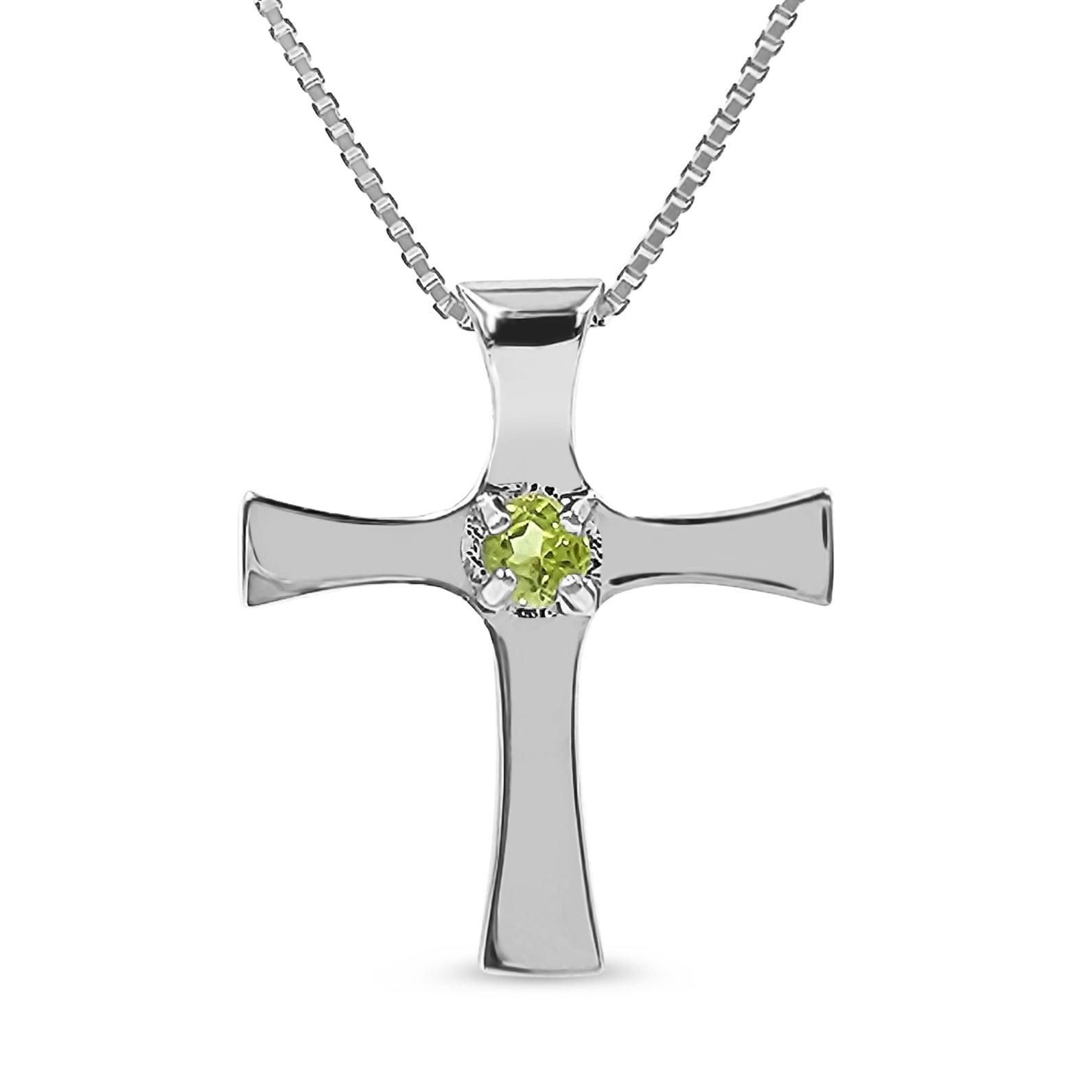 Real Peridot Cross Necklace - Uniquelan Jewelry
