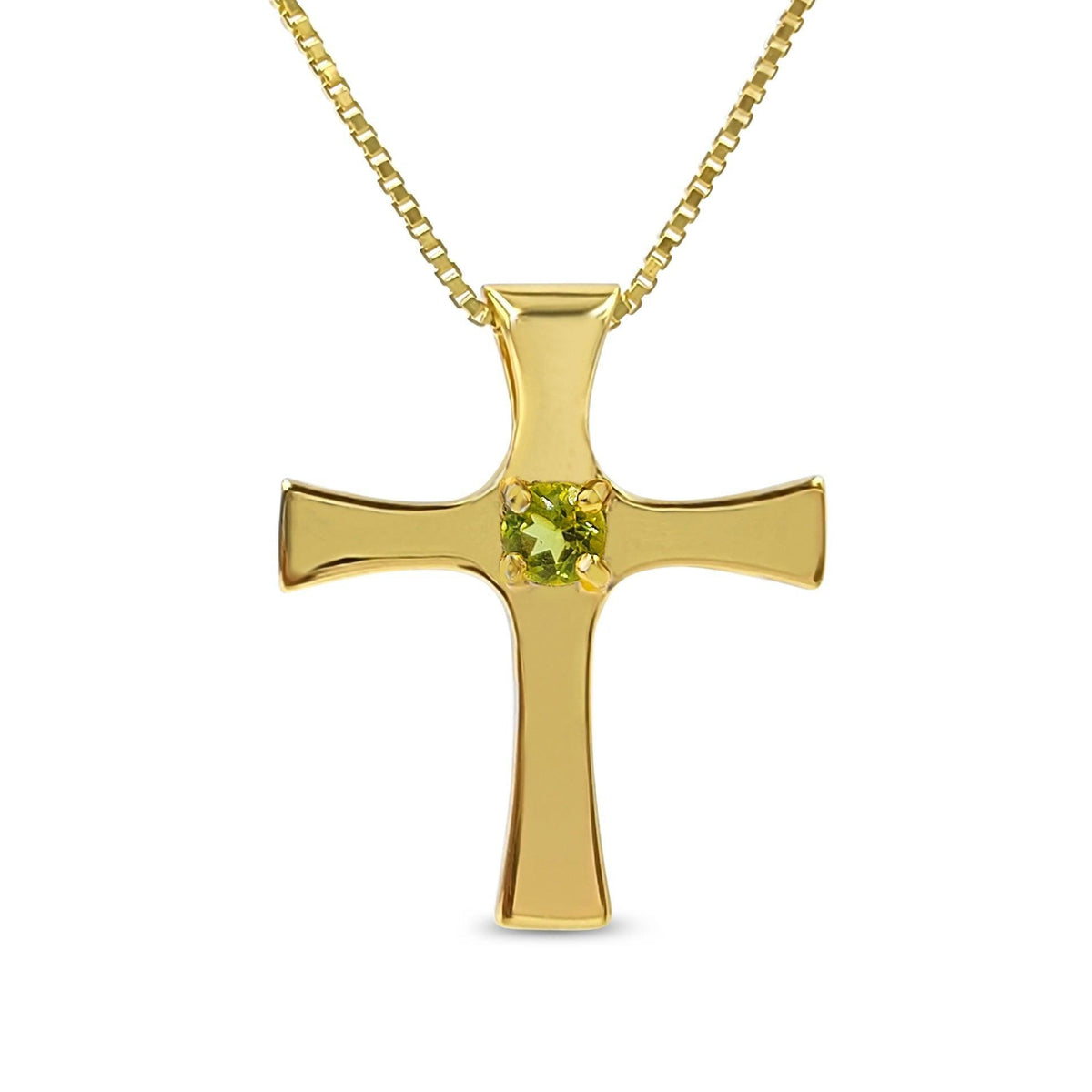 Real Peridot Cross Necklace - Uniquelan Jewelry