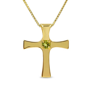 Real Peridot Cross Necklace - Uniquelan Jewelry