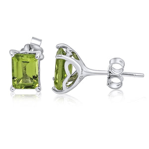 Real Peridot Heart Stud Earrings - Uniquelan Jewelry
