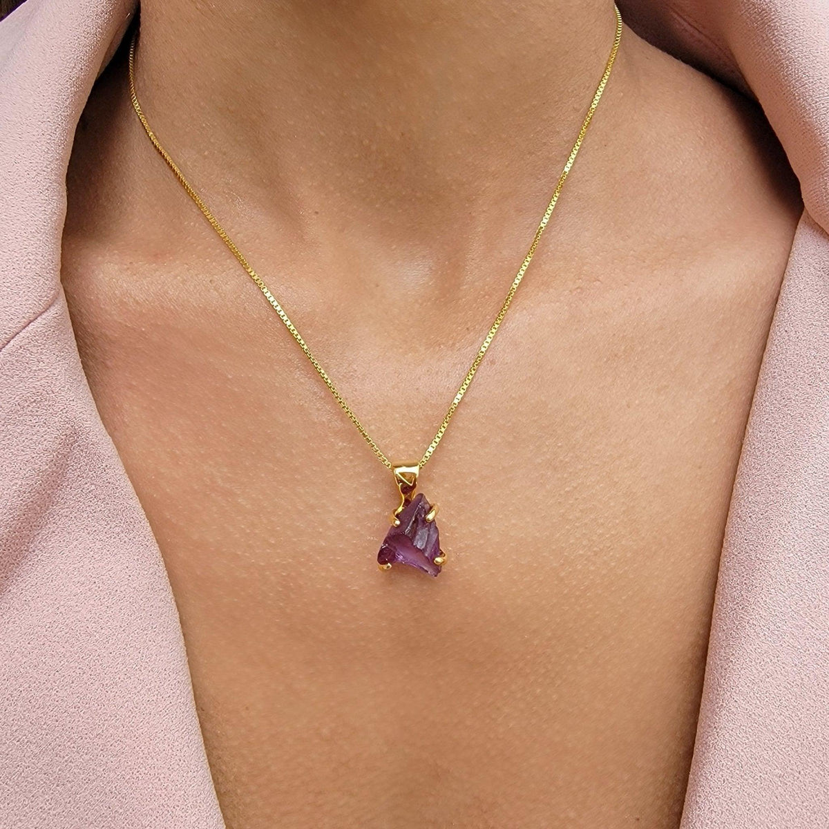 Real Raw Stone Alexandrite Pendant Necklace - Uniquelan Jewelry