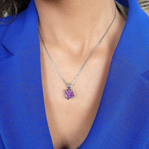 Tri Raw Amethyst Crystal Necklace - Uniquelan Jewelry
