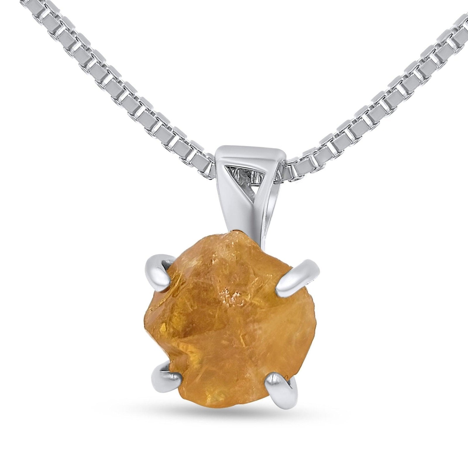 Tri Raw Citrine Crystal Necklace - Uniquelan Jewelry