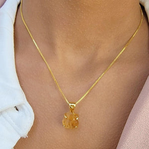 Tri Raw Citrine Crystal Necklace - Uniquelan Jewelry