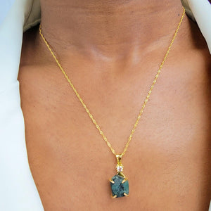 Real Raw Emerald Necklace - Uniquelan Jewelry