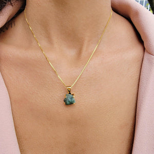 Real Raw Emerald Pendant Necklace - Uniquelan Jewelry