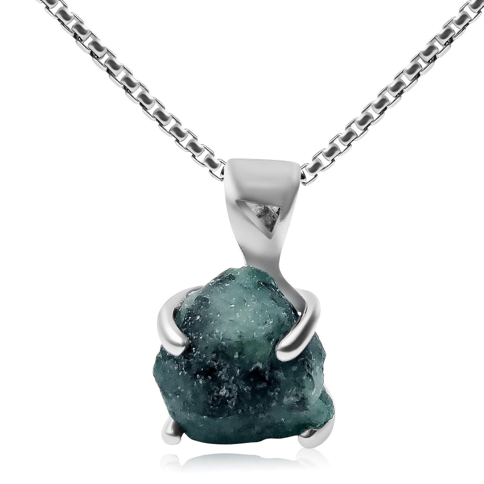 Real Raw Emerald Pendant Necklace - Uniquelan Jewelry