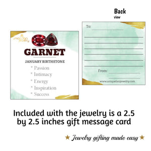 Raw Garnet Ring Bracelet Set - Uniquelan Jewelry