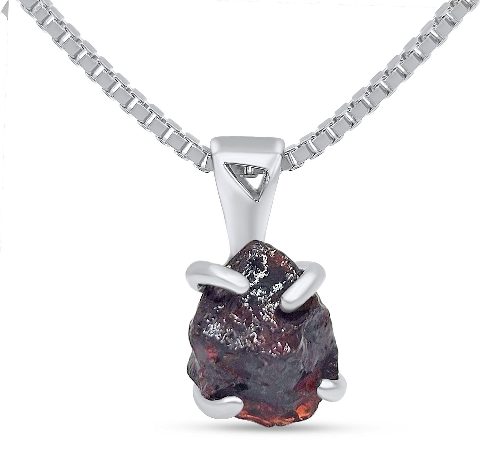 Real Raw Garnet Pendant Necklace - Uniquelan Jewelry