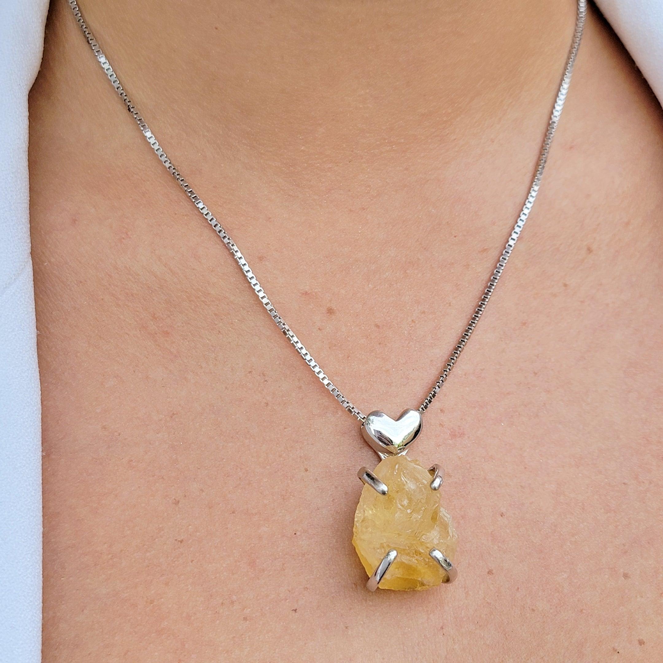 Large Raw Citrine Necklace