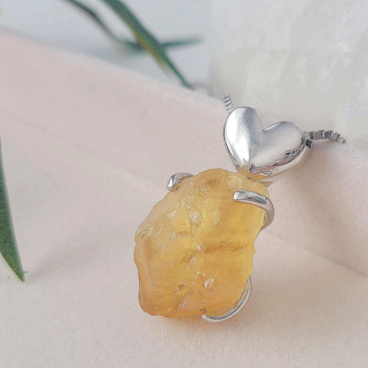 Real Raw Large Citrine Necklace - Uniquelan Jewelry