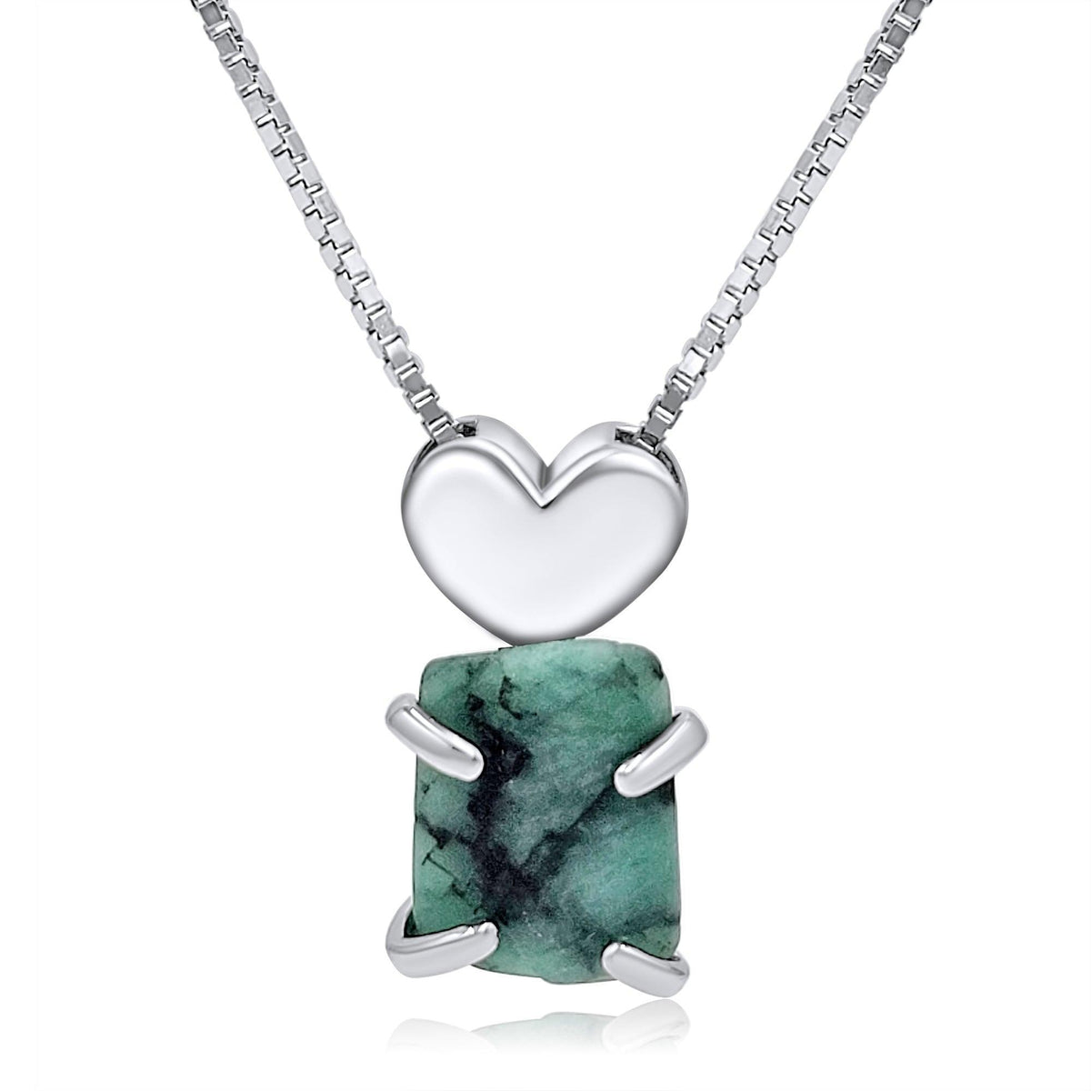 Real Raw Large Emerald Necklace - Uniquelan Jewelry