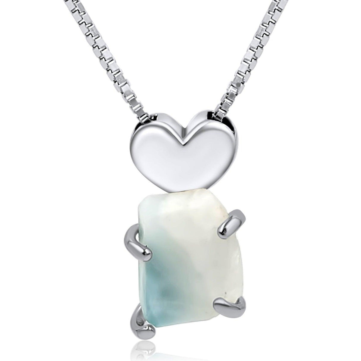 Real Raw Large Larimar Necklace - Uniquelan Jewelry