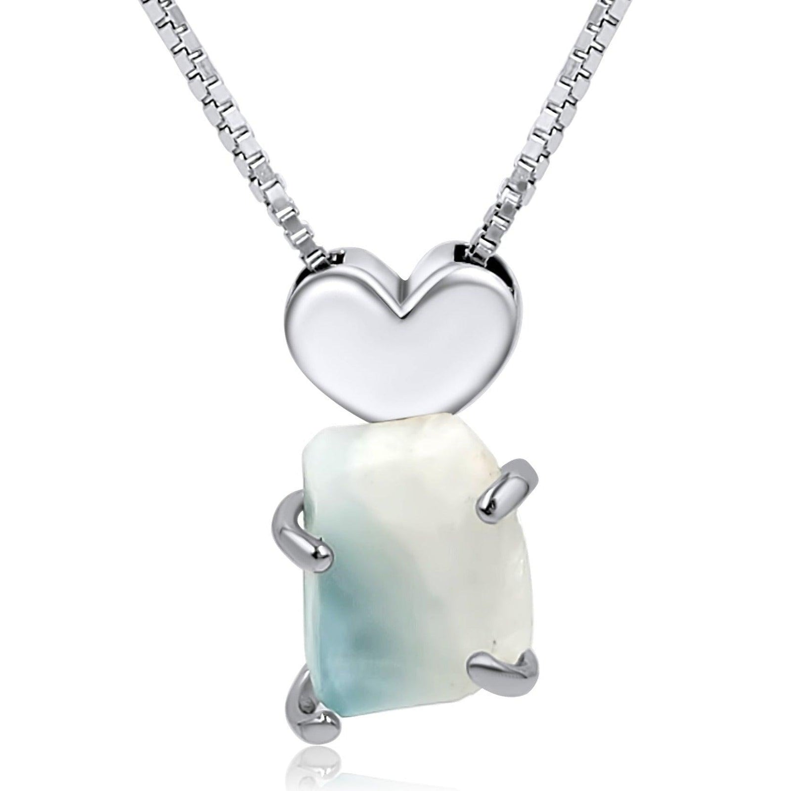 Real Raw Large Larimar Necklace - Uniquelan Jewelry