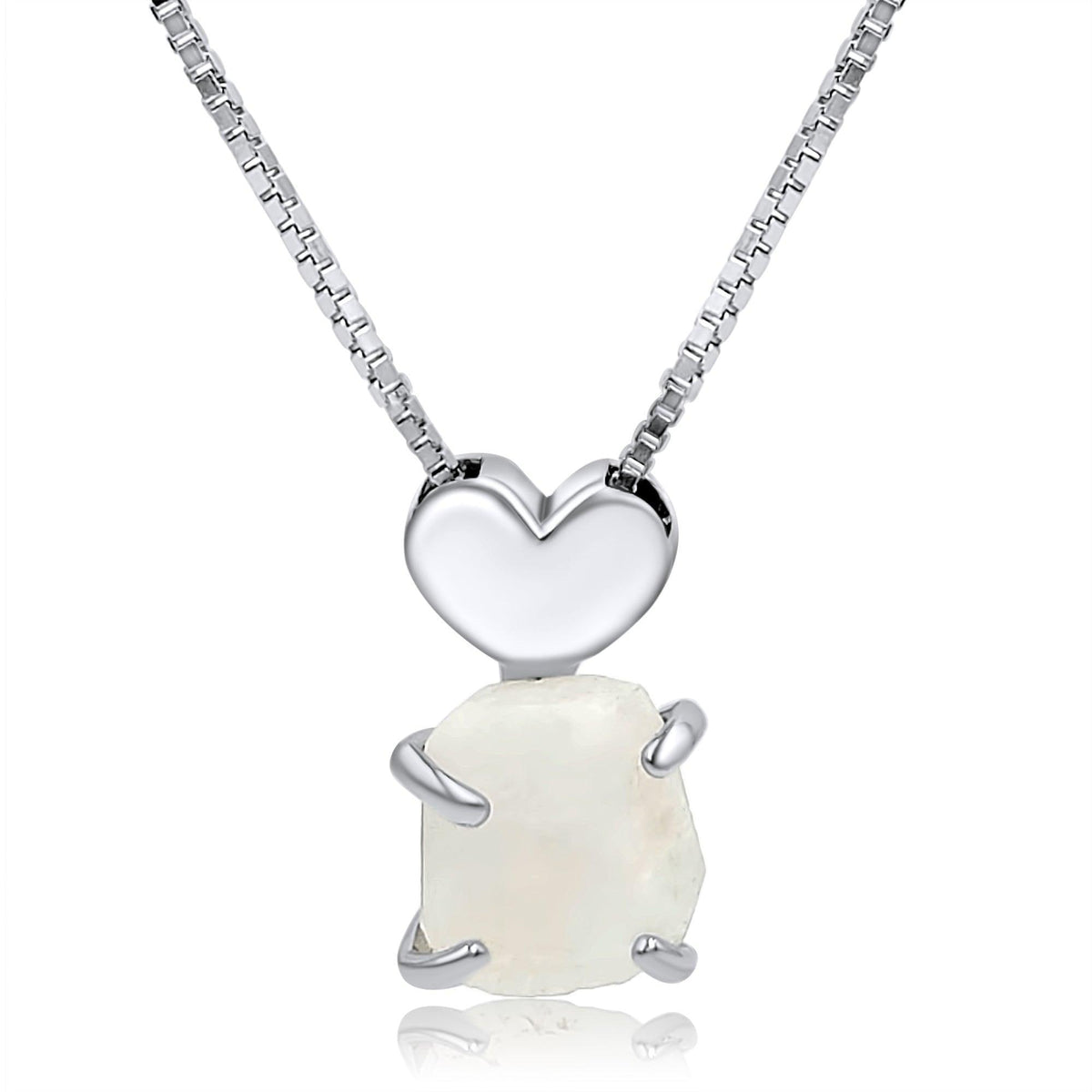 Raw Large Moonstone Necklace - Uniquelan Jewelry