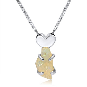Opal 925 Sterling Silver Necklace - Uniquelan Jewelry