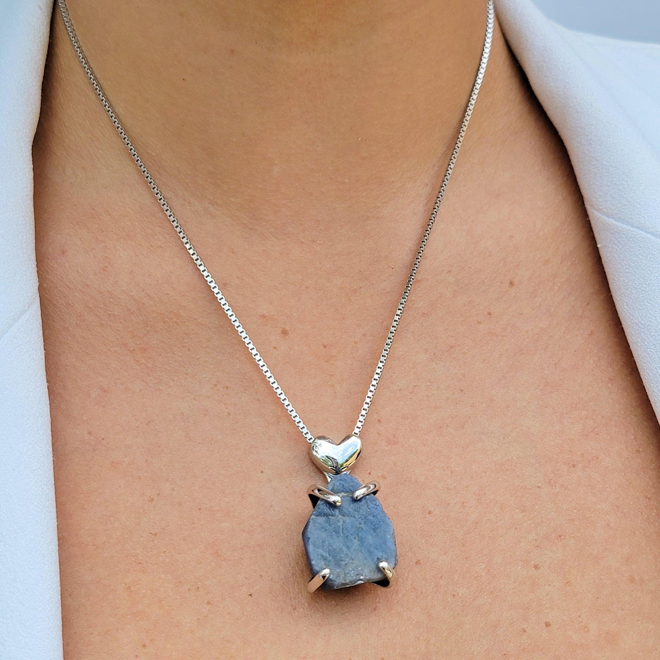 Raw Large Sapphire Necklace