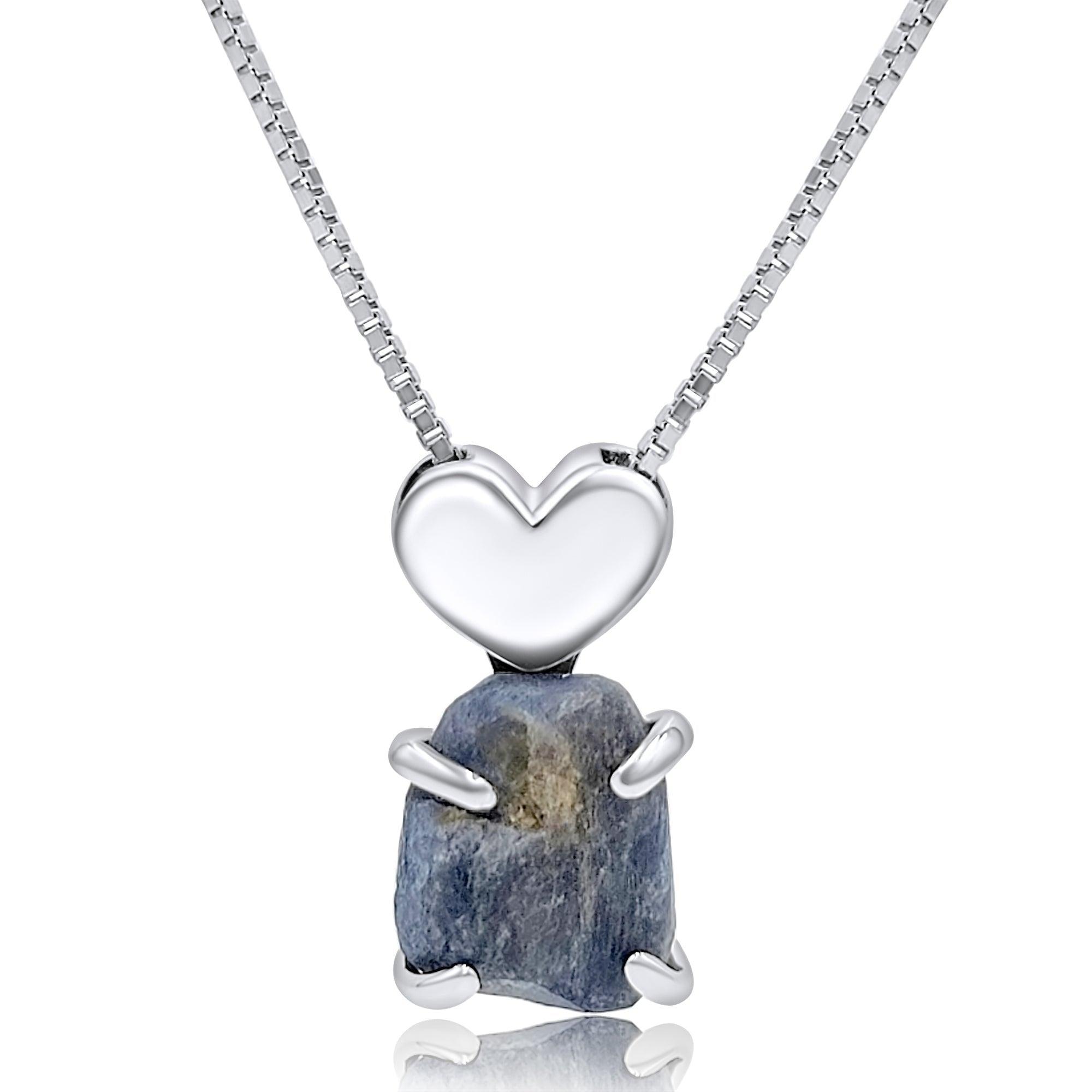 Real Raw Large Sapphire Necklace - Uniquelan Jewelry