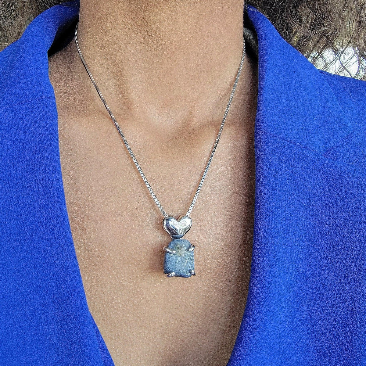 Real Raw Large Sapphire Necklace - Uniquelan Jewelry