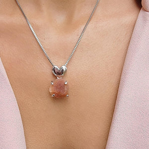 Real Raw Large Sunstone Necklace - Uniquelan Jewelry