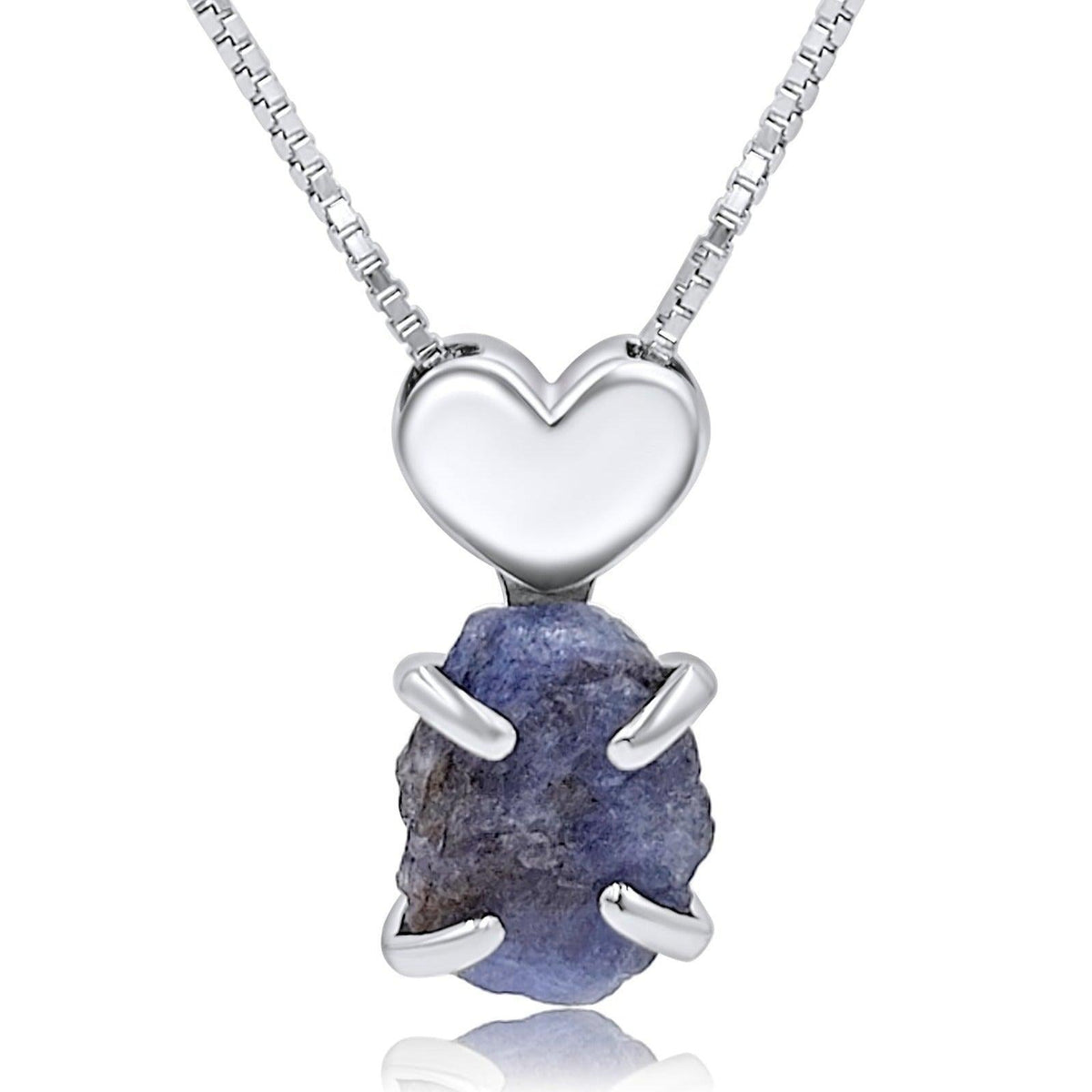 Raw Tanzanite Heart Necklace - Uniquelan Jewelry