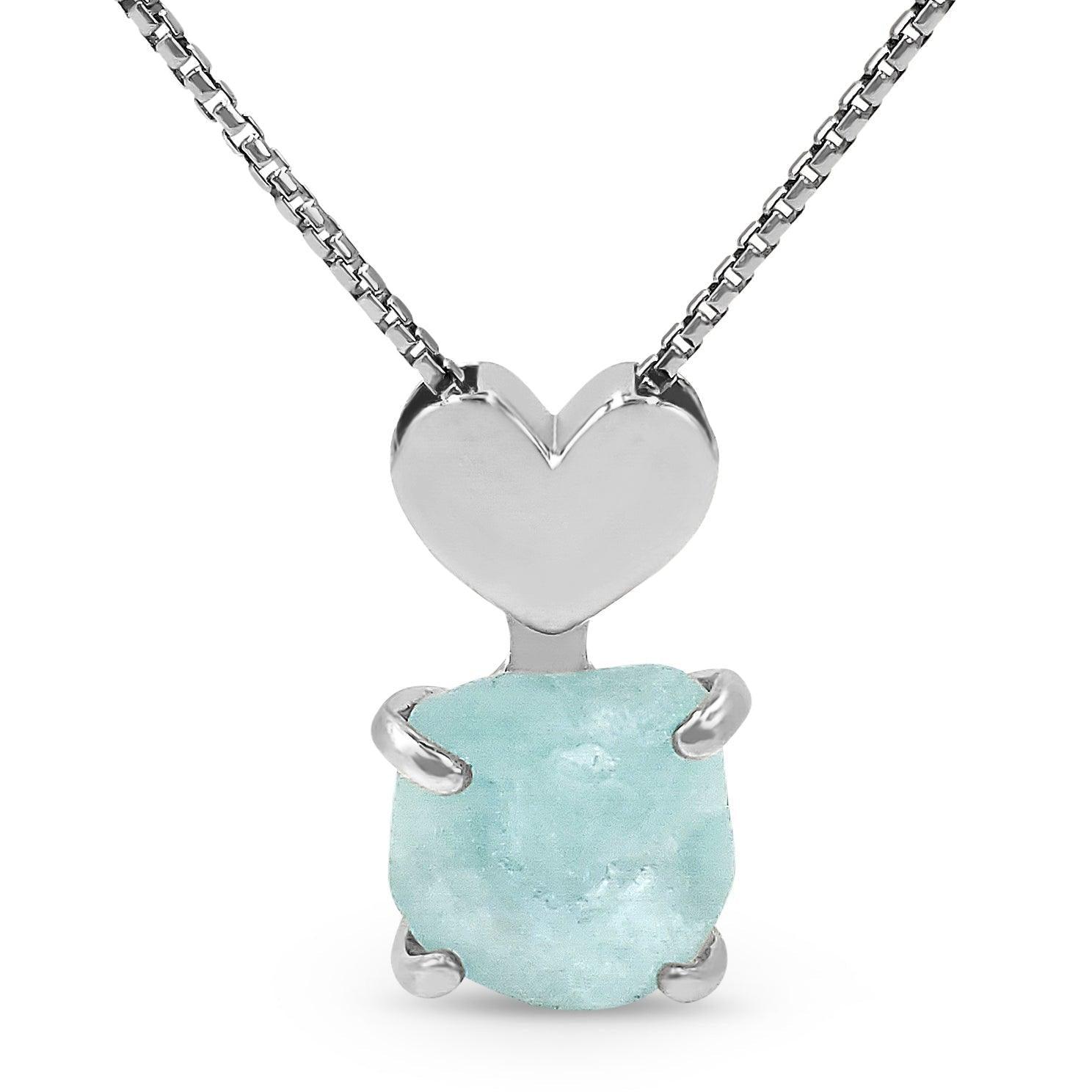 Raw Topaz Heart Necklace - Uniquelan Jewelry