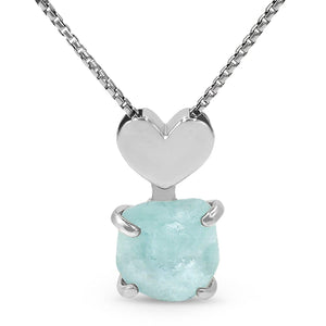 Raw Topaz Heart Necklace - Uniquelan Jewelry