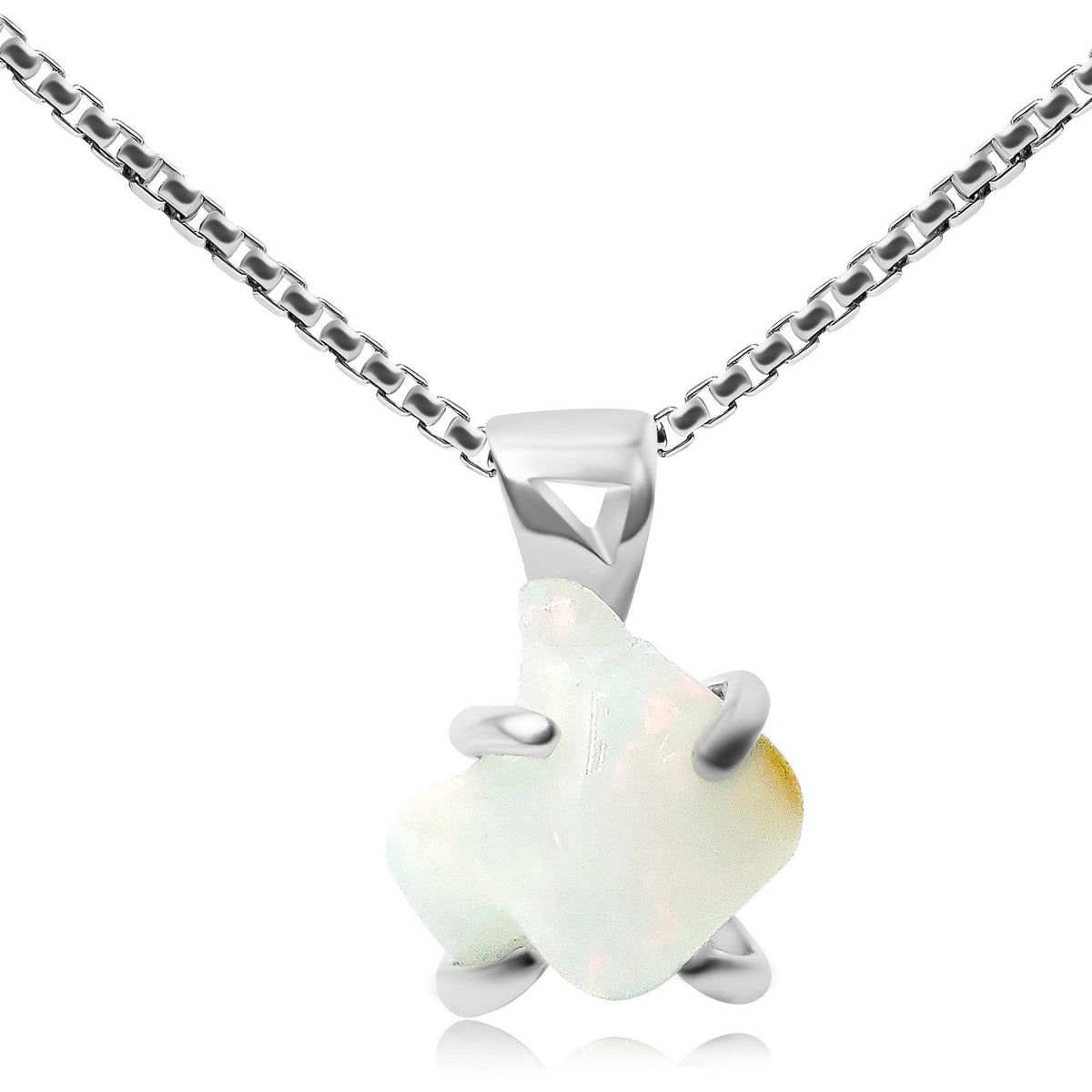 Real Raw Opal Pendant Necklace - Uniquelan Jewelry