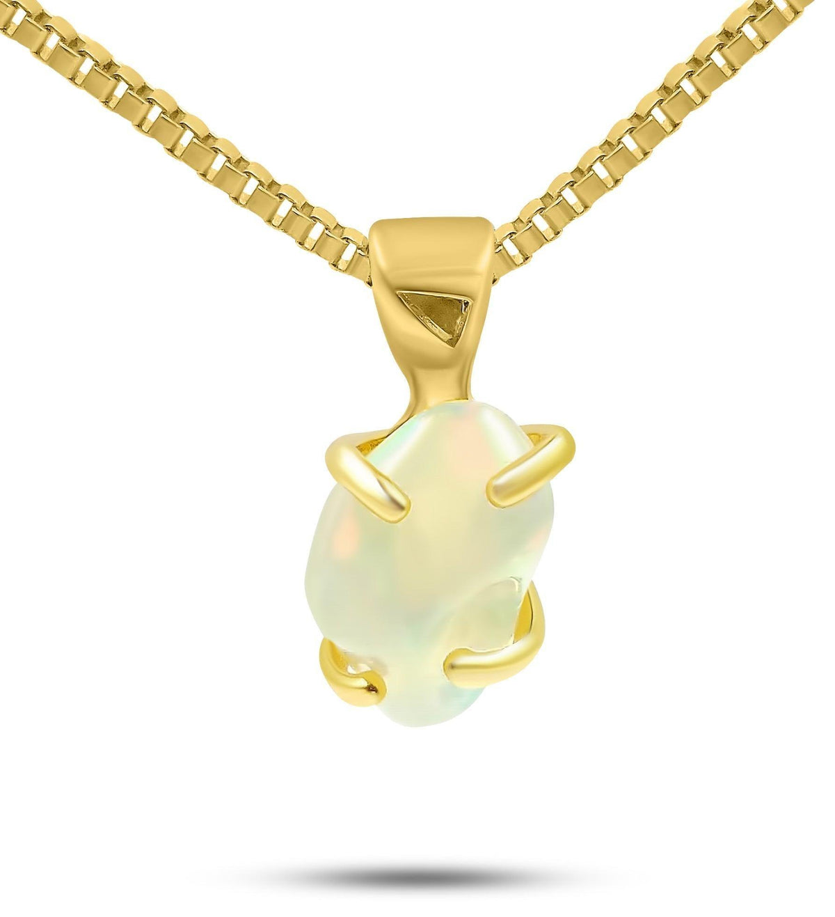 Real Raw Opal Pendant Necklace - Uniquelan Jewelry