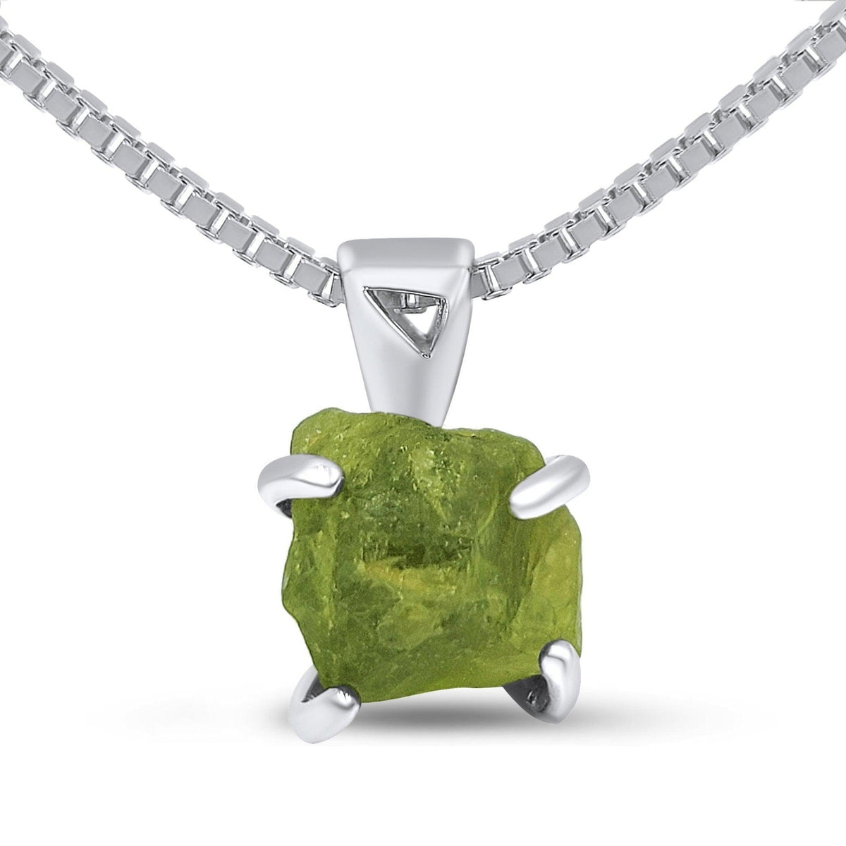 Real Raw Peridot Pendant Necklace - Uniquelan Jewelry