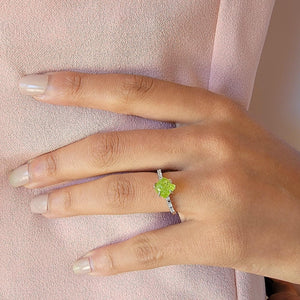 Real Raw Peridot Tiny Ring - Uniquelan Jewelry