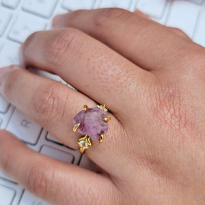 Real Raw Pink Sapphire Ring - Uniquelan Jewelry