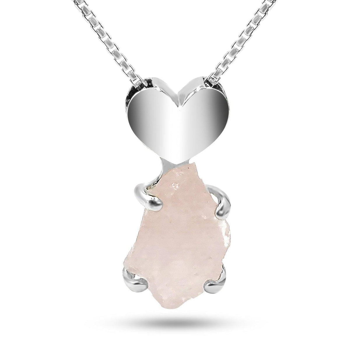 Real Raw Rose Quartz Necklace - Uniquelan Jewelry