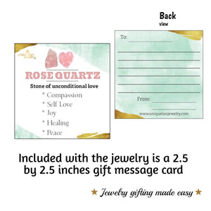 Real Raw Rose Quartz Necklace - Uniquelan Jewelry