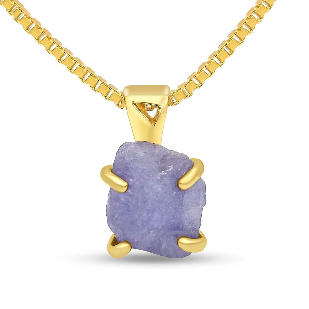 Real Raw Tanzanite Pendant Necklace - Uniquelan Jewelry