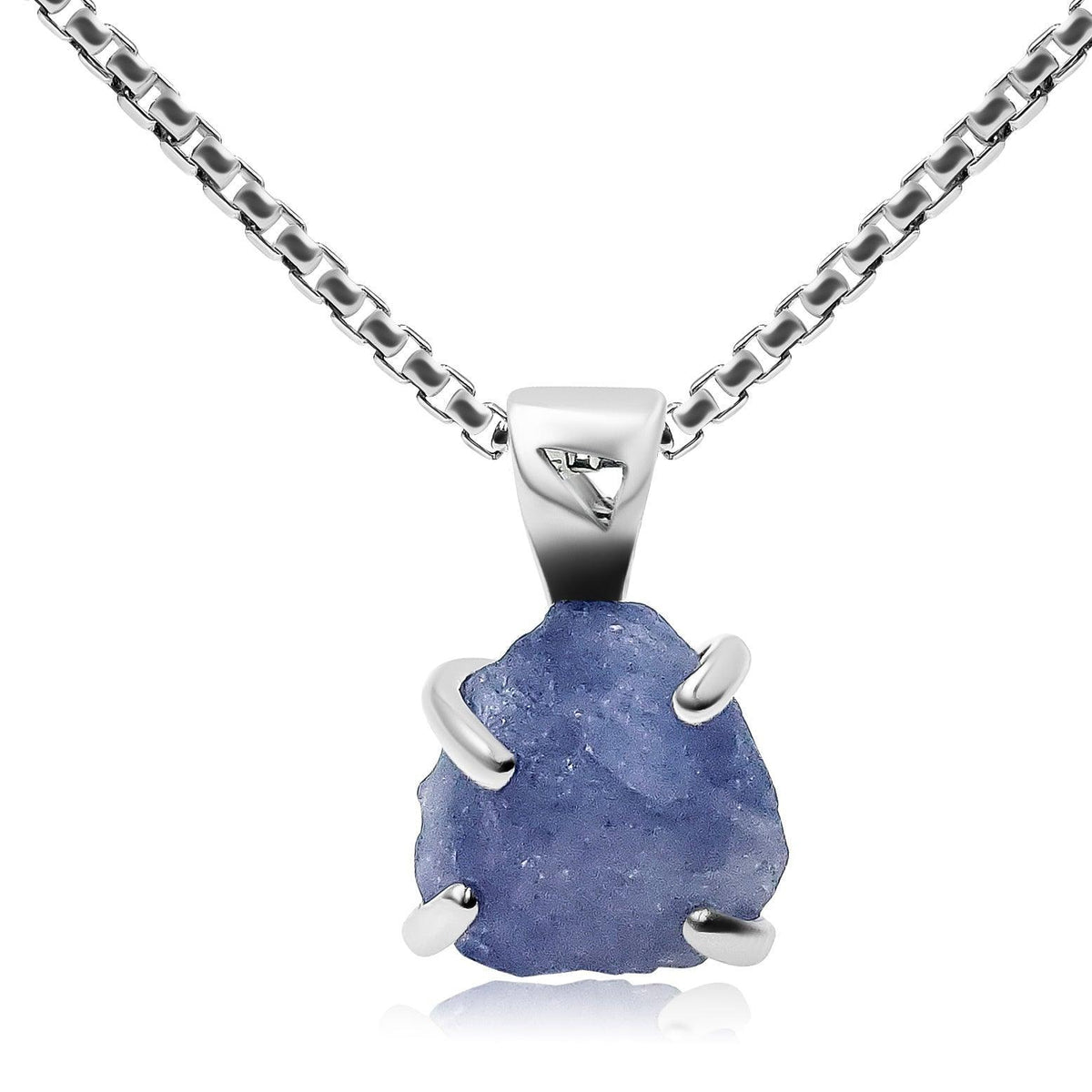 Real Raw Tanzanite Pendant Necklace - Uniquelan Jewelry