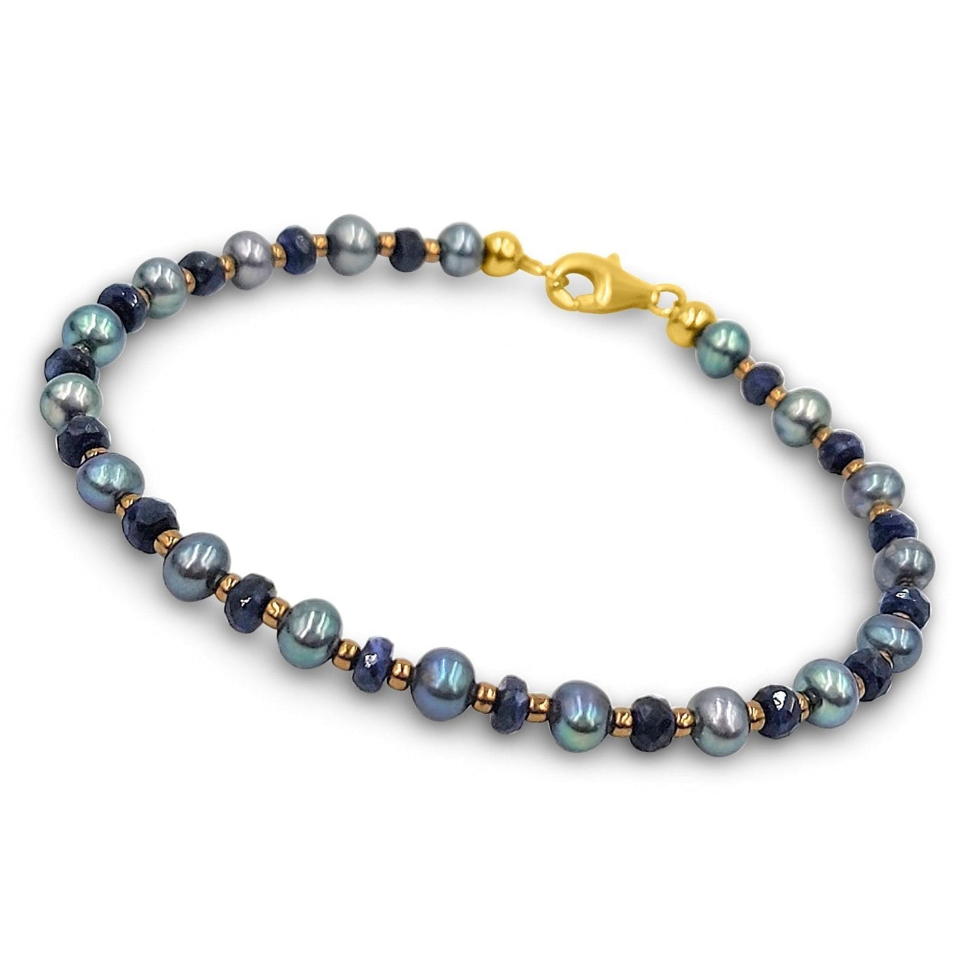 Real Sapphire and Pearl Bracelet - Uniquelan Jewelry